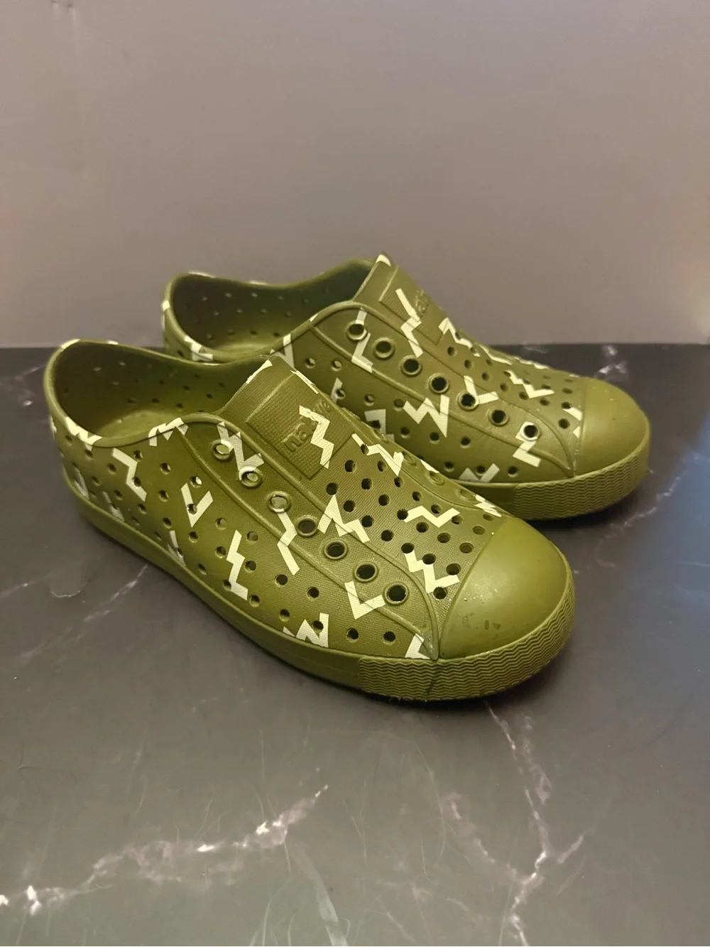 Native Olive Green Slip-On Waterproof Sneakers